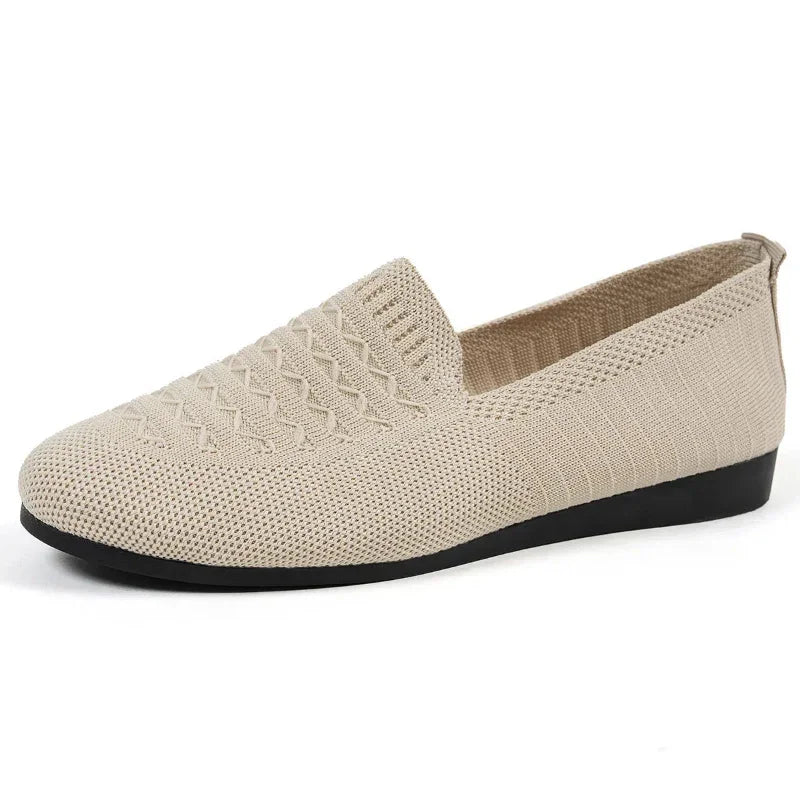 Mocassins Femme Orthopédiques Maille – Enfilage Facile Bout Rond Plat