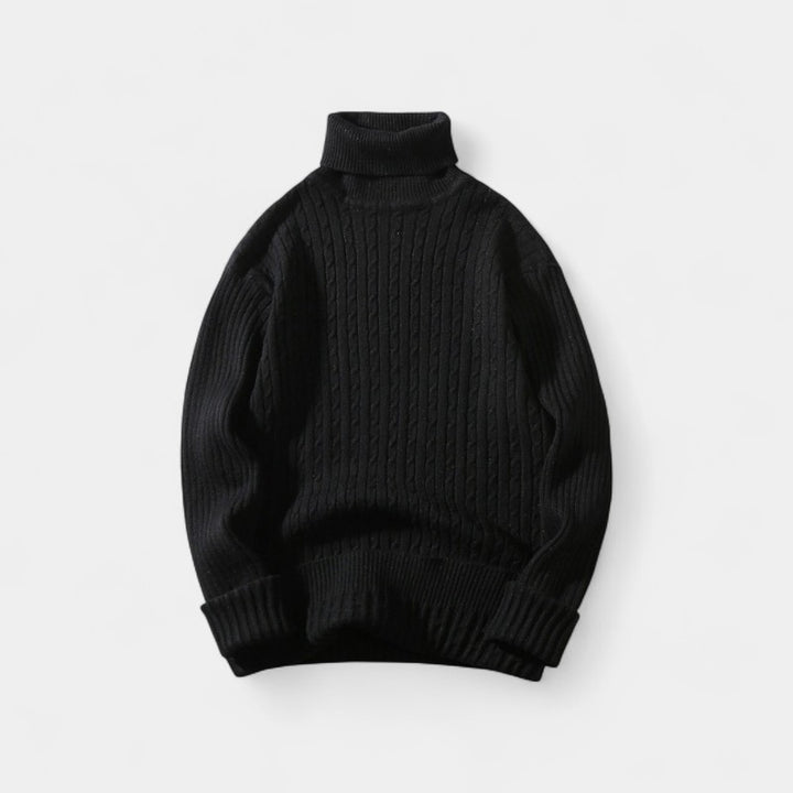 Riche | Pull col roulé homme en – élégance torsadée