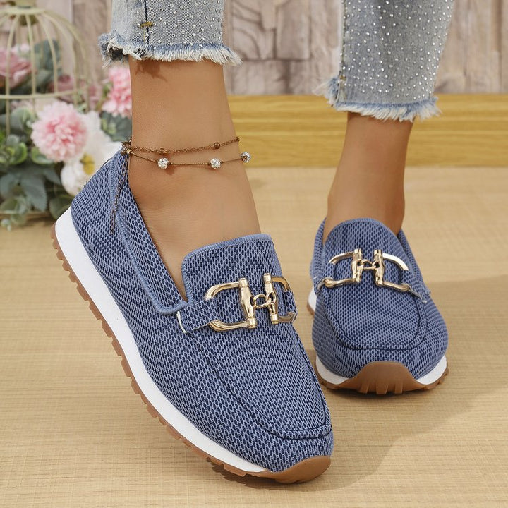 Women's Orthopedic Canvas Loafers – Easy Slip-On, Round Toe, Flexible Sole