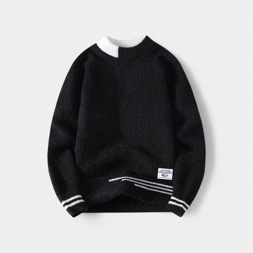 Riche | Pull homme coton rayé casual knit