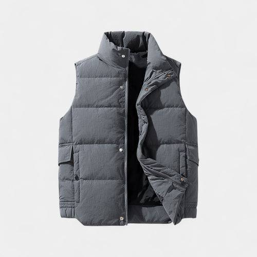 Riche | Gilet sans manches homme mélange technique – Col montant épais