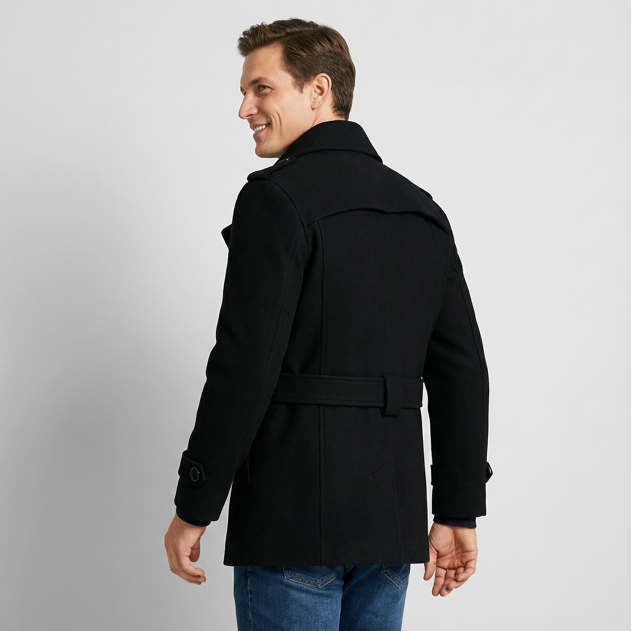 Riche | Manteau trench mi-long homme en coton mélangé
