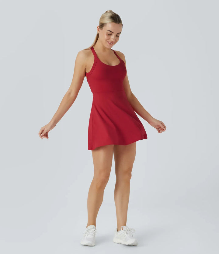 Robe Mini Sport Extensible pour Femme – Short Intégré Coupe Évasée