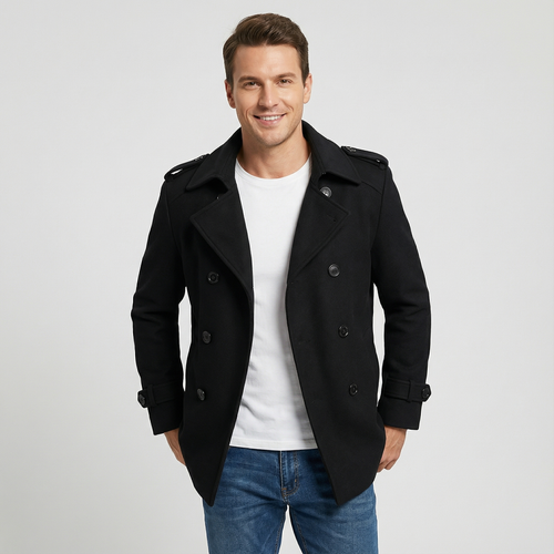 Riche | Manteau trench mi-long homme en coton mélangé