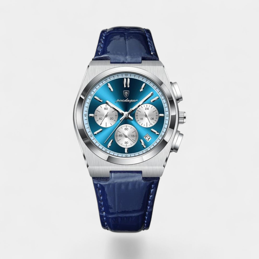 Riche | Herrenuhr aus Leder – Quarz 41 mm, multifunktional