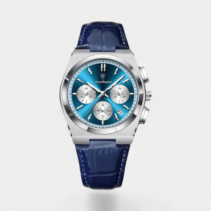 Riche | Herrenuhr aus Leder – Quarz 41 mm, multifunktional