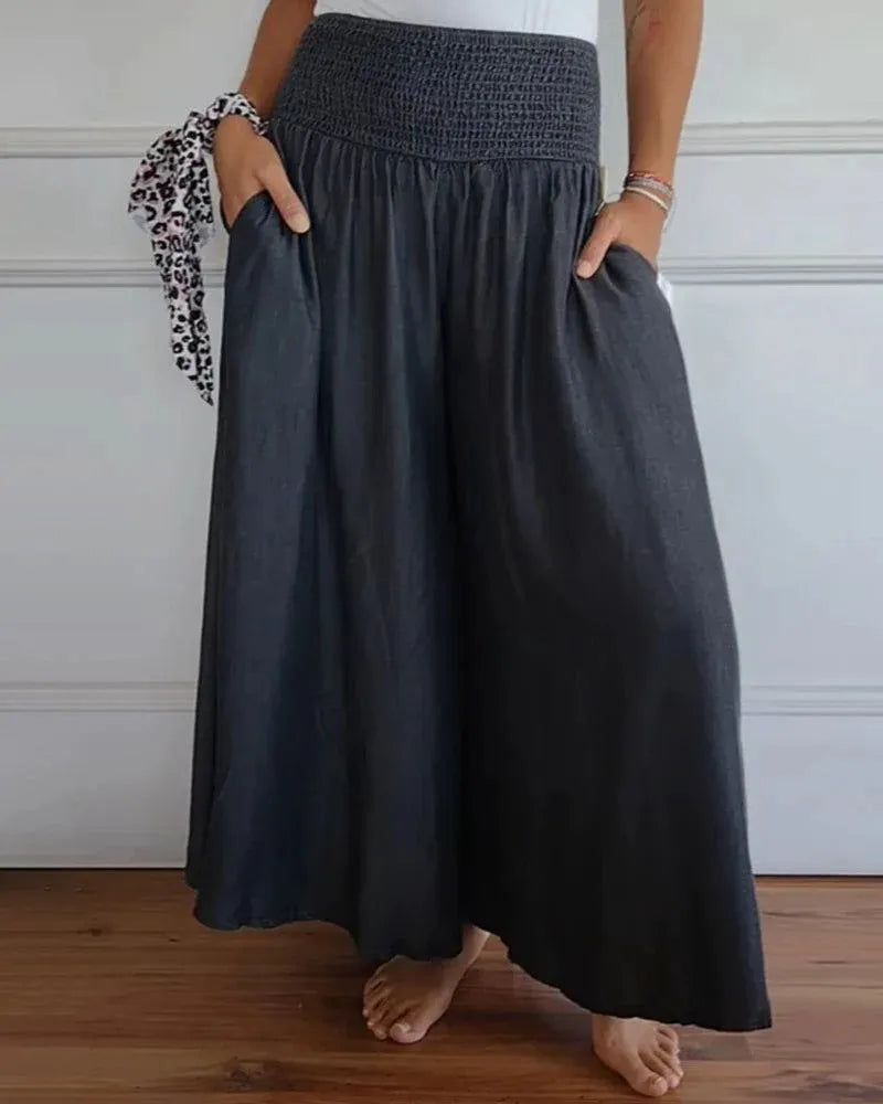 Leichte, weite Damenhose – hohe Taille, lockerer Schnitt
