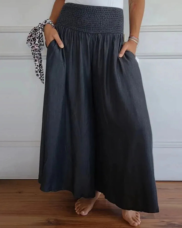 Leichte, weite Damenhose – hohe Taille, lockerer Schnitt
