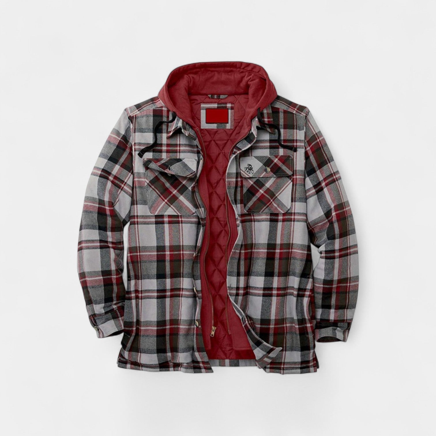 Riche | Veste Homme Coton Matelassée à Capuche Motif Carreaux – Essentiel Quotidien Raffiné