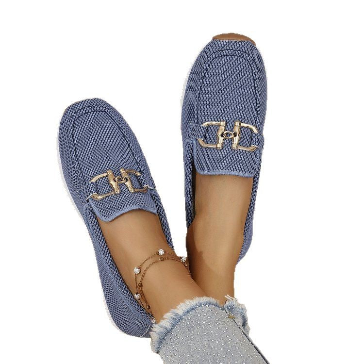 Women's Orthopedic Canvas Loafers – Easy Slip-On, Round Toe, Flexible Sole