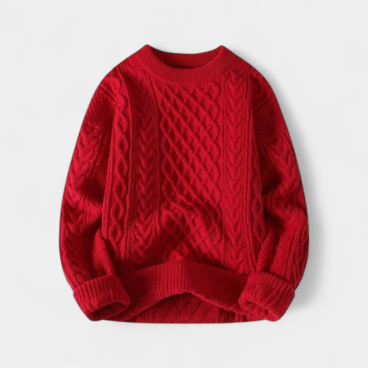 Riche | Men's cotton knit sweater - Loose-fitting cable knit