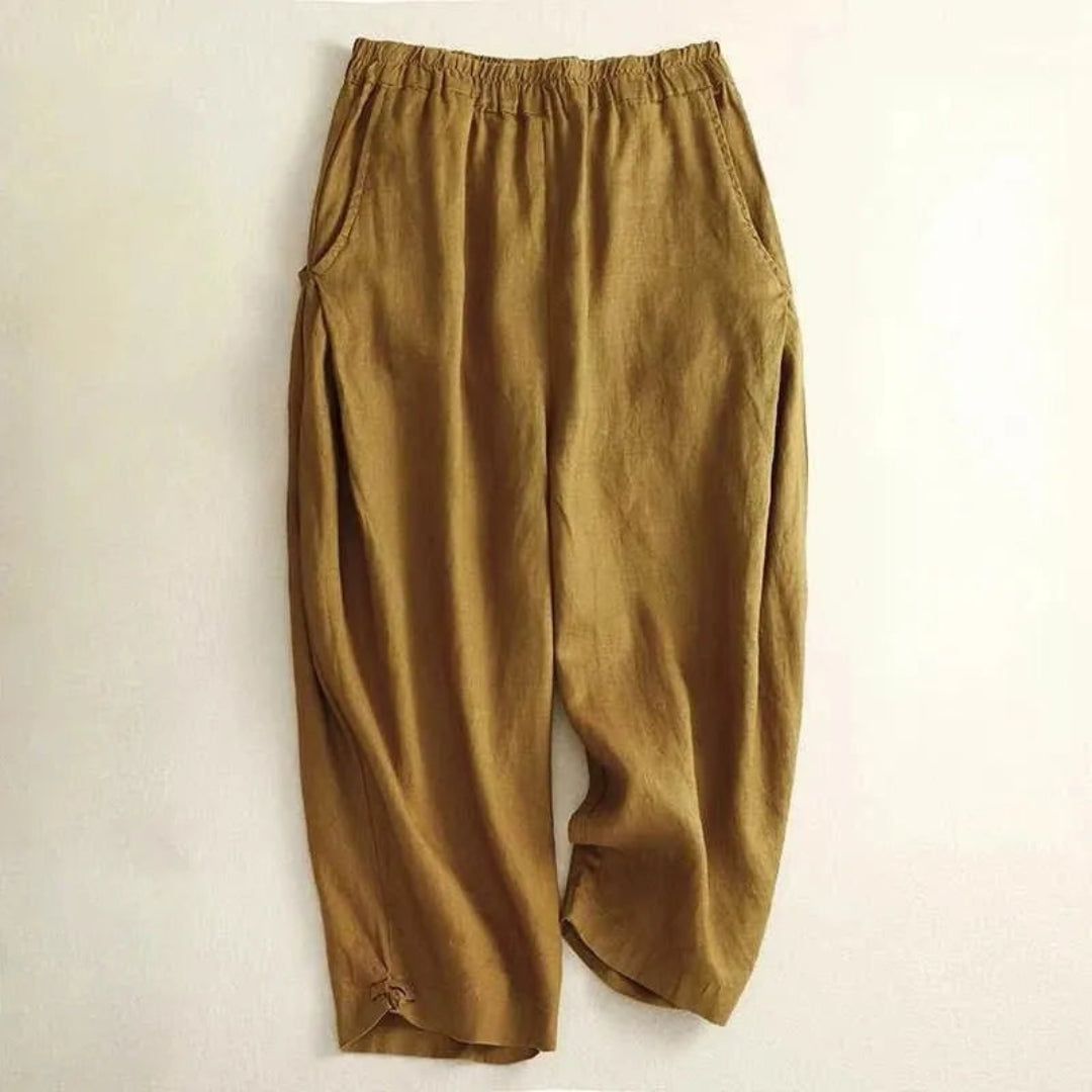 Lässige Damenhose aus Baumwolle – lockerer Schnitt, elastischer Bund