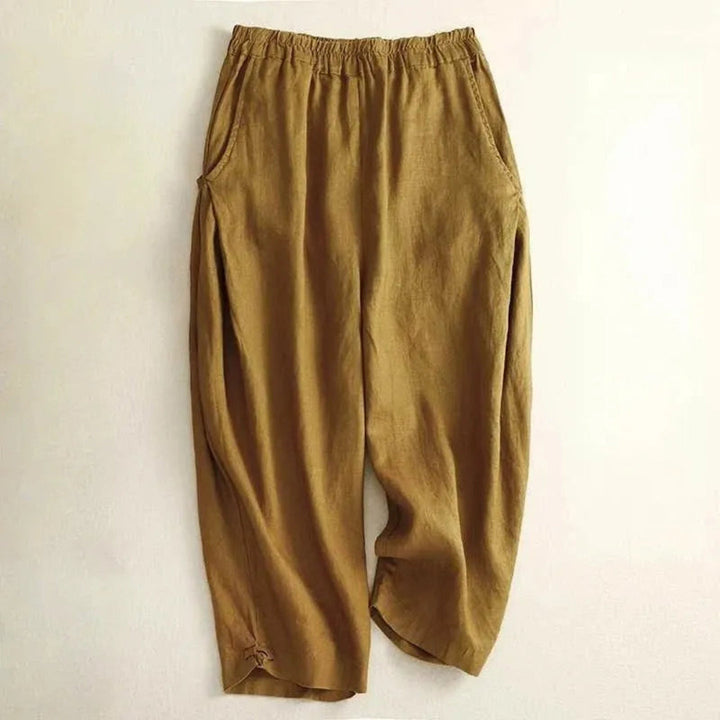 Lässige Damenhose aus Baumwolle – lockerer Schnitt, elastischer Bund