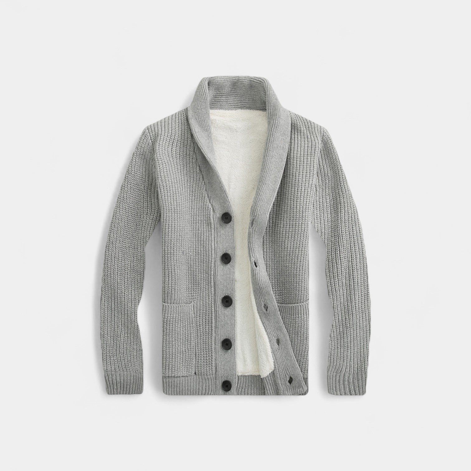 Riche | Cardigan homme tricoté laine col V – Style minimaliste intemporel