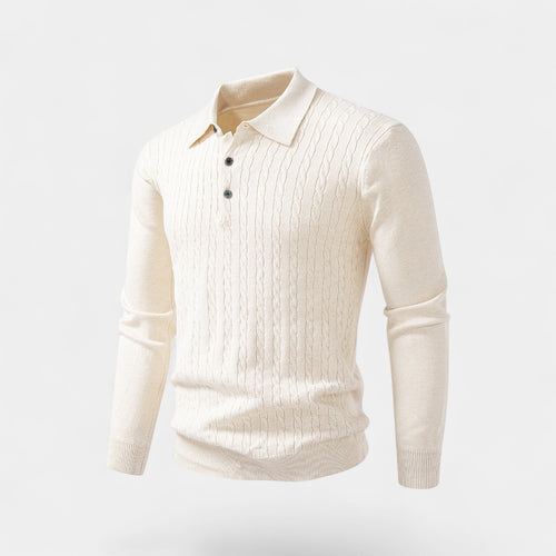 Riche | Polo homme maille coton - Élégance torsadée