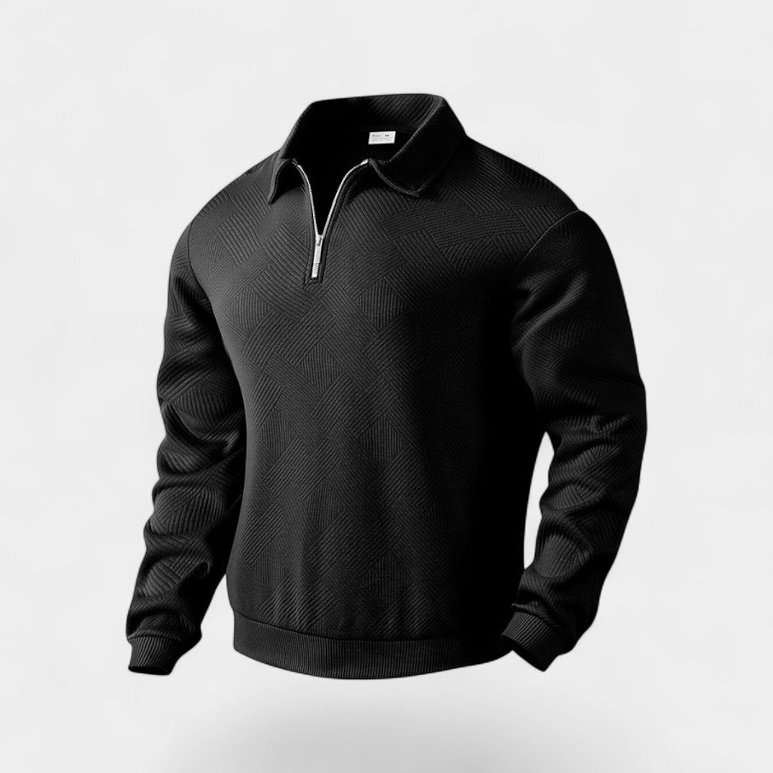 Riche | Quart-zip homme col à revers fibre – Coupe décontractée minimaliste