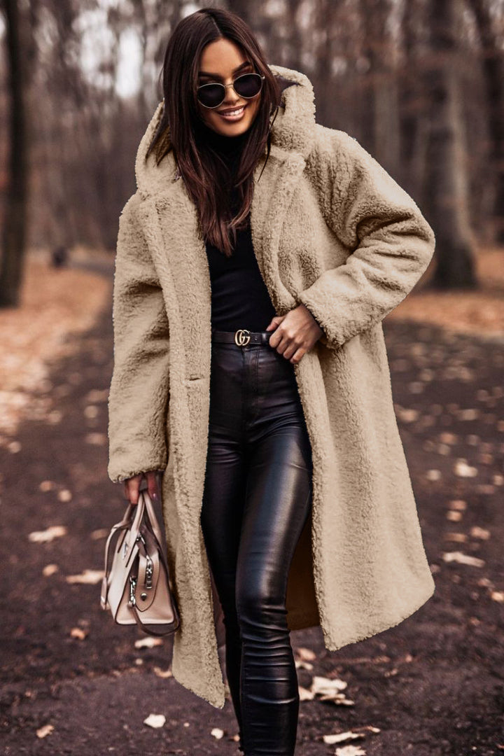 Riche | Manteau long femme en fausse fourrure teddy