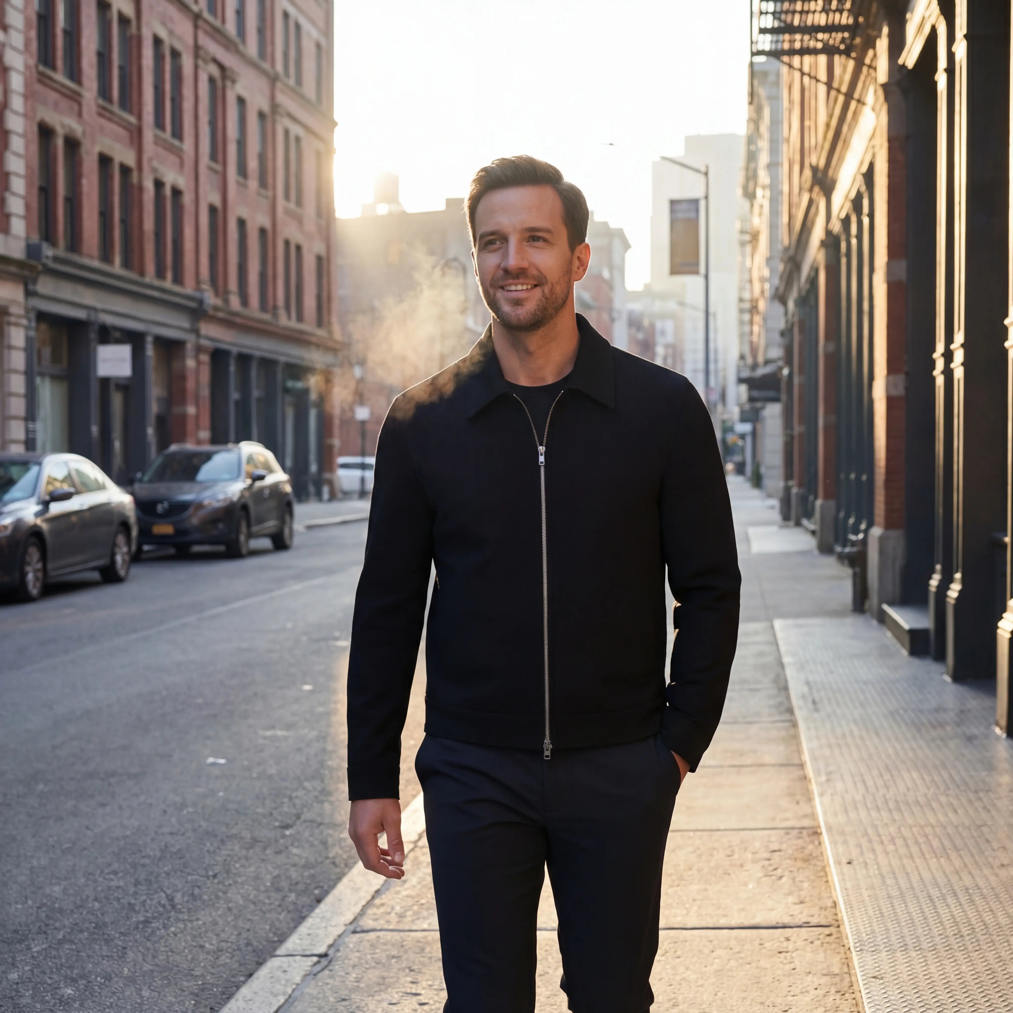 Riche | Veste courte en daim homme coupe ample