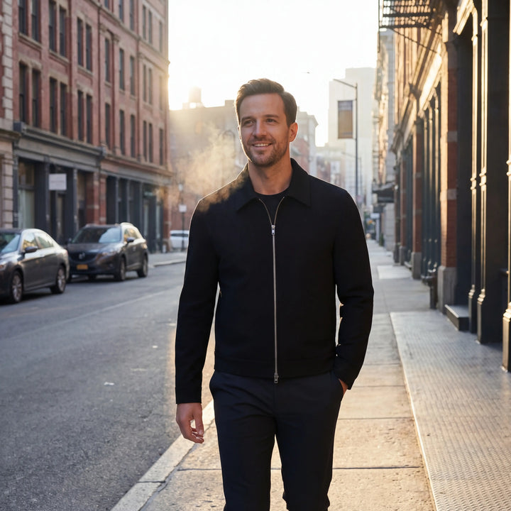 Riche | Veste courte en daim homme coupe ample
