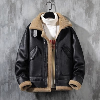 Men's Fleece-Lined Lambswool Jacket – Relaxed Fit