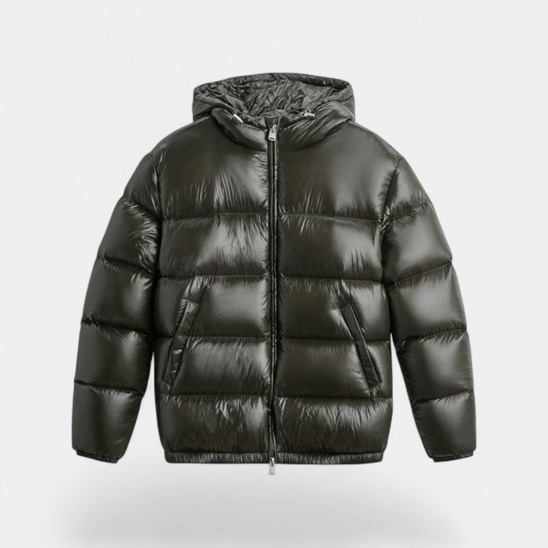 Riche | Doudoune homme à capuche en duvet – chaude, moderne, silhouette raffinée