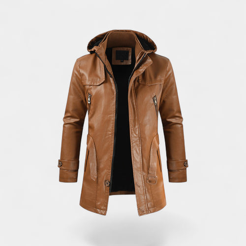 Riche | Manteau Homme en Cuir – Trench Mi-Long Coupe Moderne