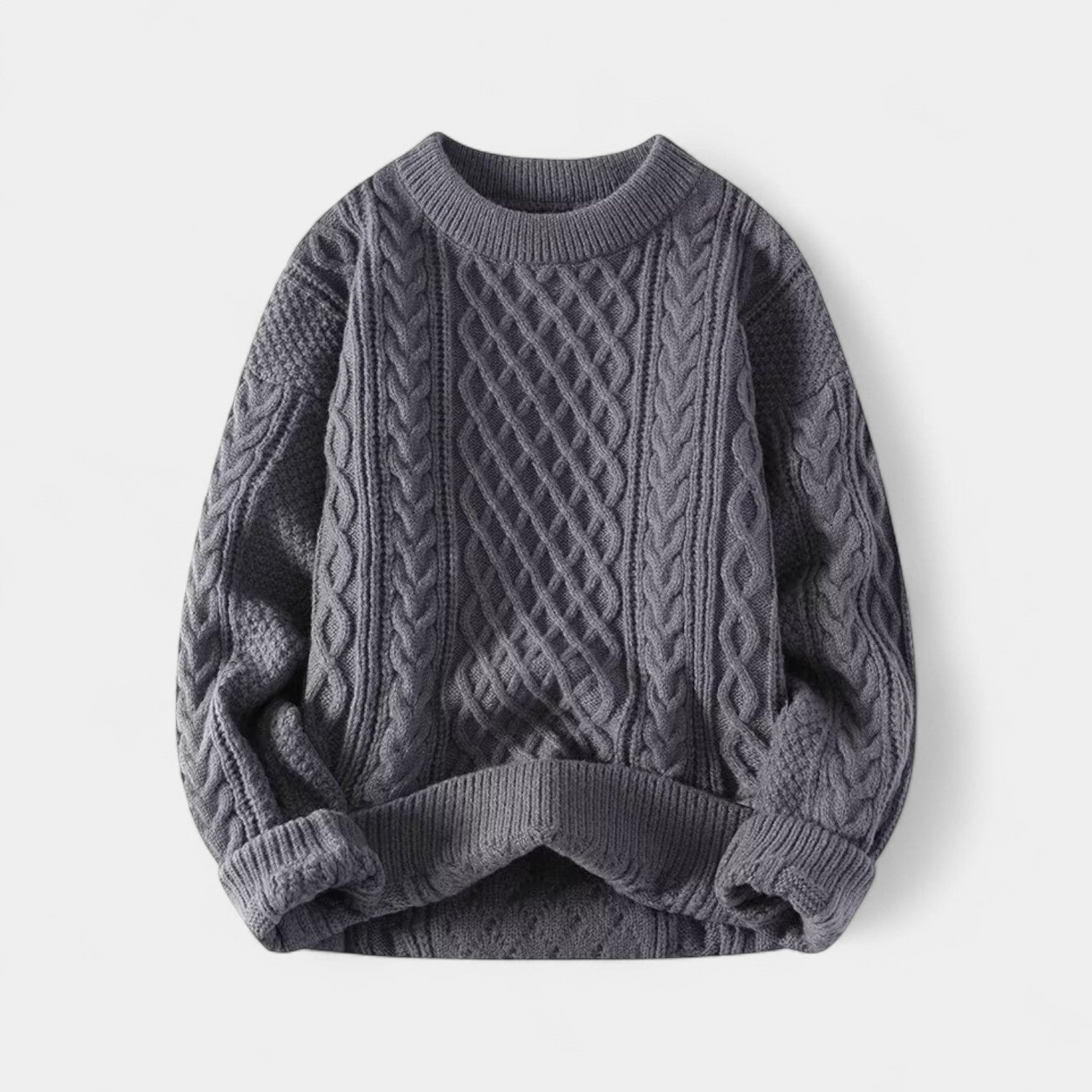 Riche | Pull homme maille coton - Torsades coupe ample