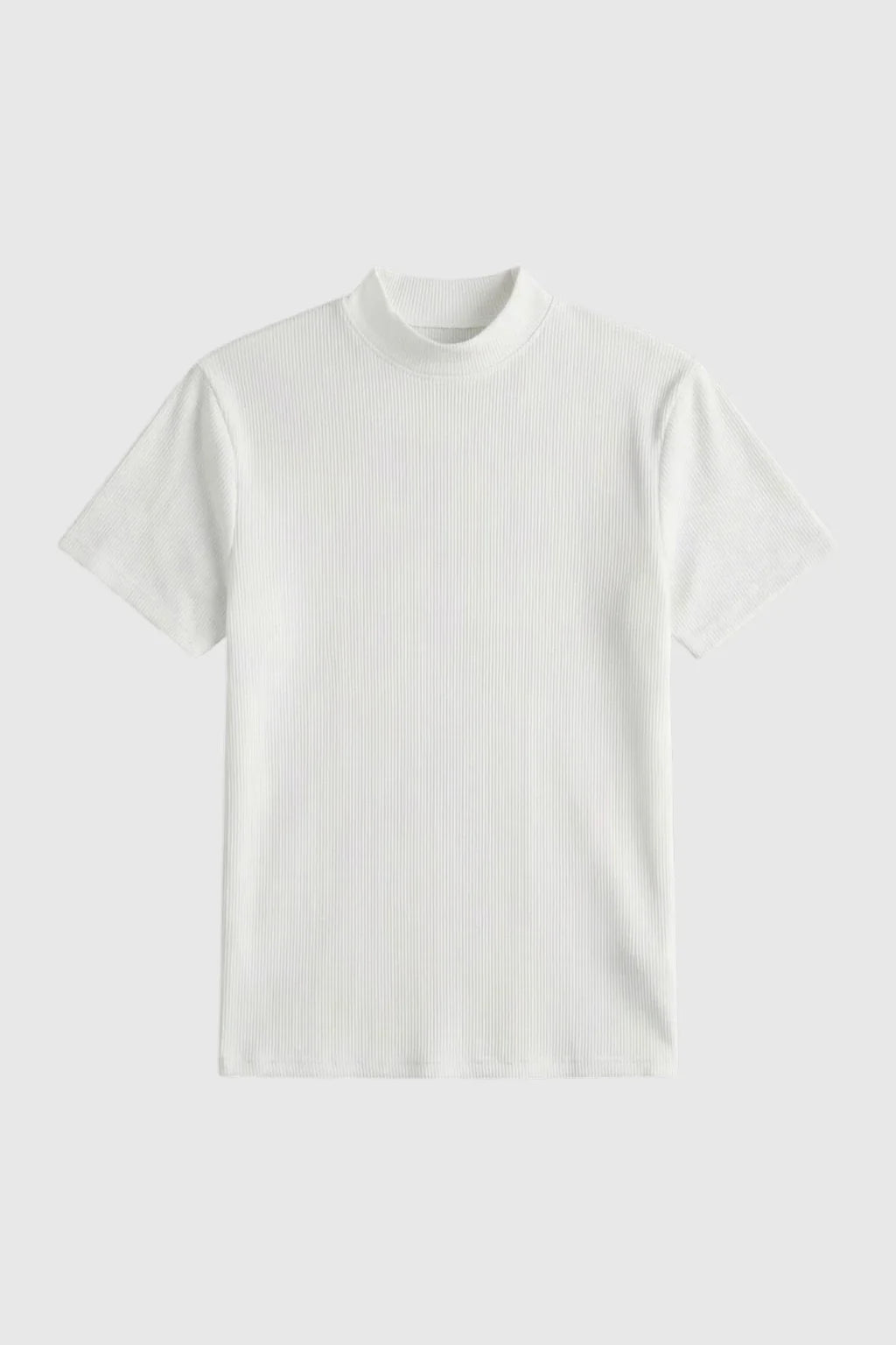 Figurbetontes Stretch-T-Shirt für Herren – Slim-Fit-Schnitt mit geripptem Kragen