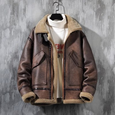 Men's Fleece-Lined Lambswool Jacket – Relaxed Fit