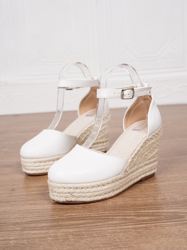 Sandales plateforme femme en suède – Bride cheville