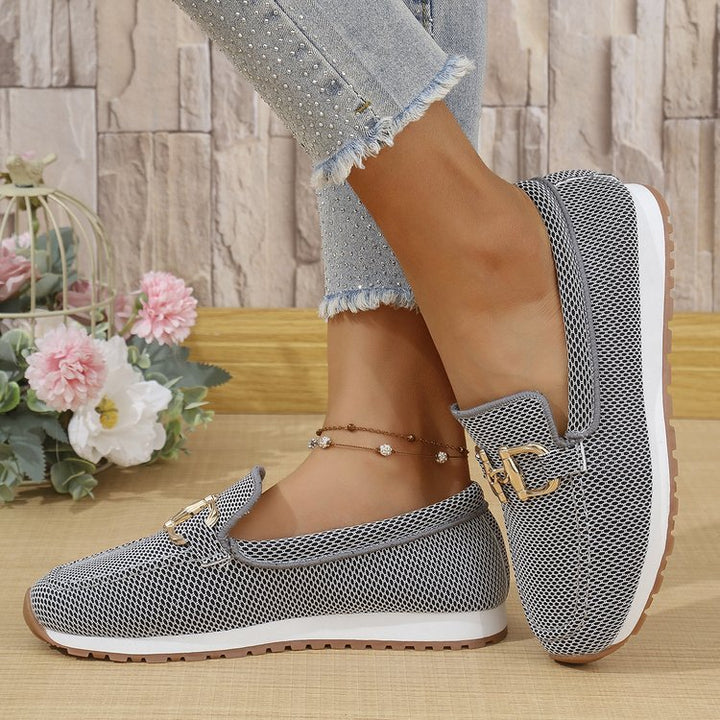 Women's Orthopedic Canvas Loafers – Easy Slip-On, Round Toe, Flexible Sole
