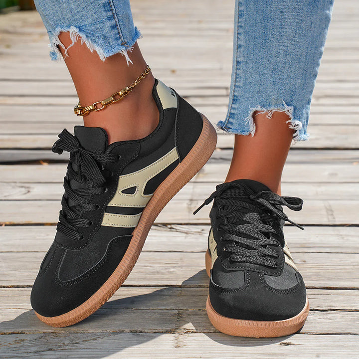 Baskets femme en cuir orthopédiques – lacets low-top