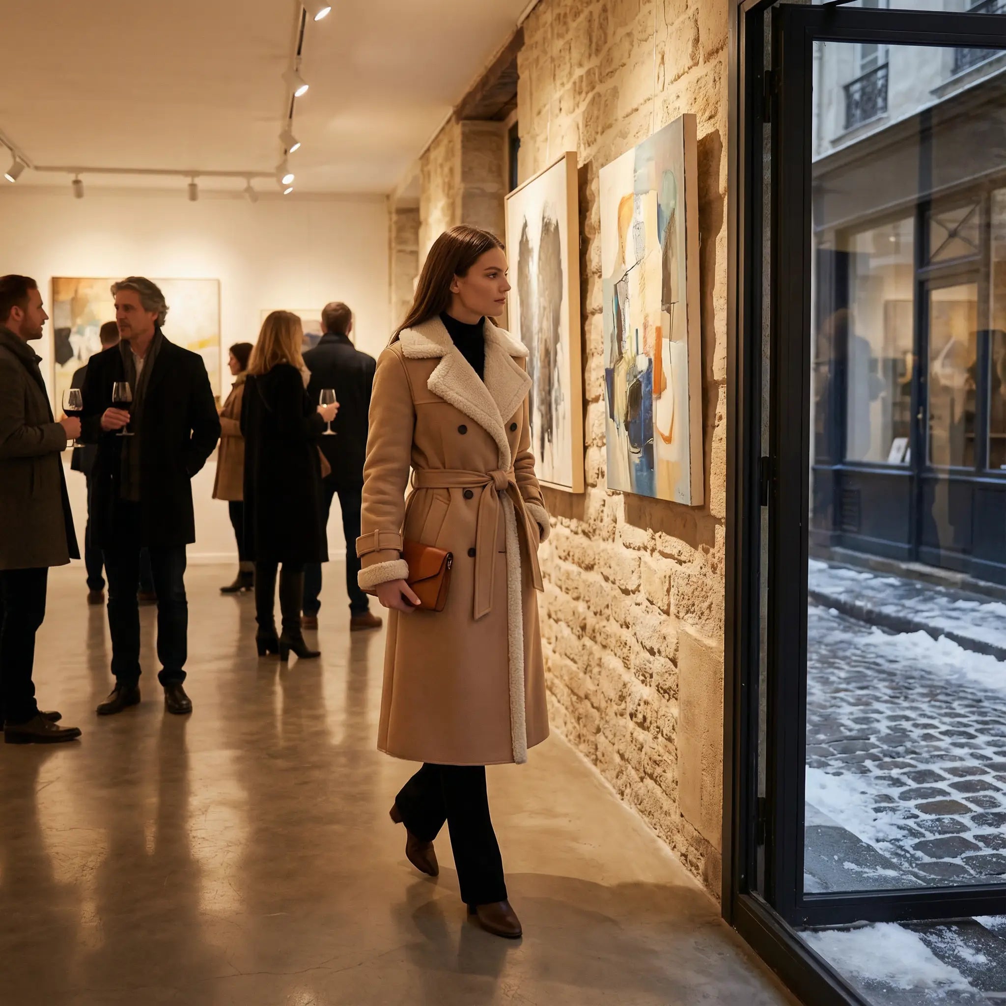 Riche | Manteau trench femme en cuir PU doublé fourrure