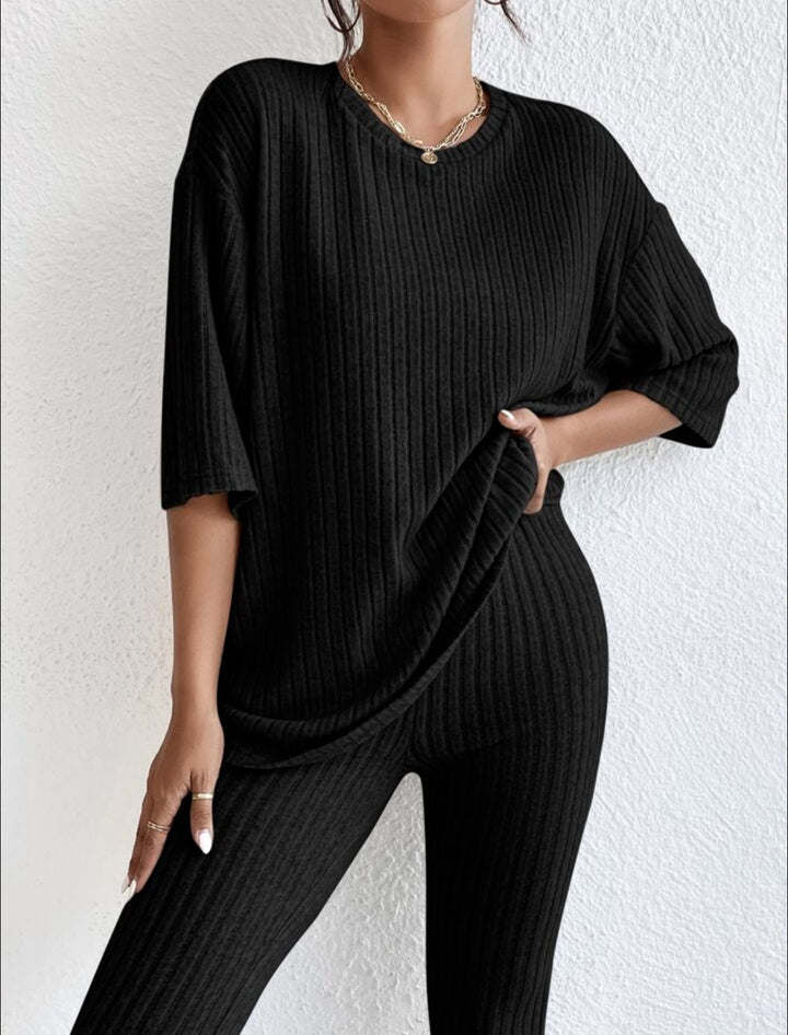 Ensemble Lounge Coton Femme – Côtelé Coupe Décontractée
