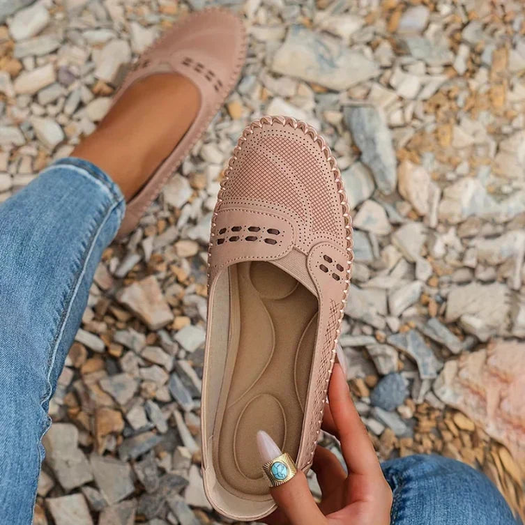 Mocassins Femme Orthopédiques – Enfilage Facile Matière Mate Bout Rond Plat