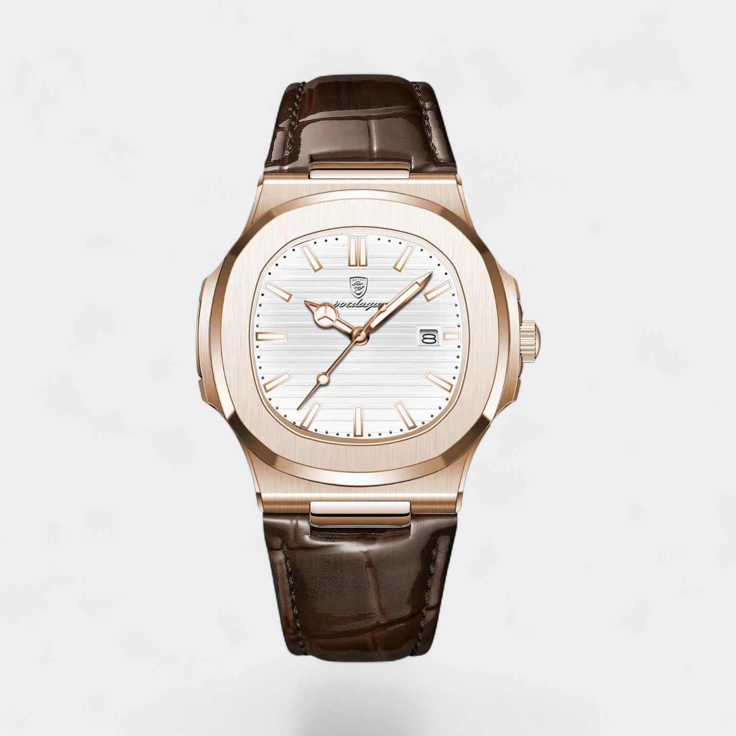 Riche | Montre pour Homme Bracelet Cuir – Quartz Lumineuse et Étanche 40 mm
