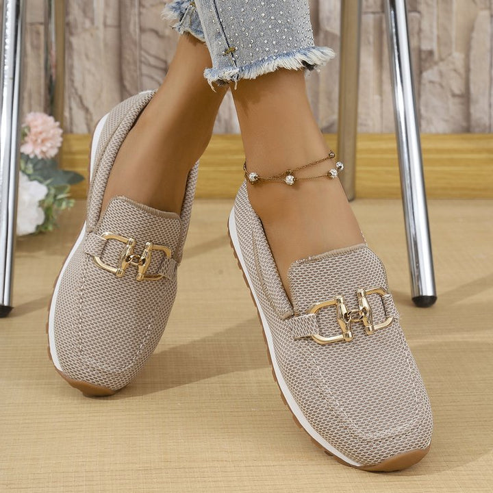 Women's Orthopedic Canvas Loafers – Easy Slip-On, Round Toe, Flexible Sole
