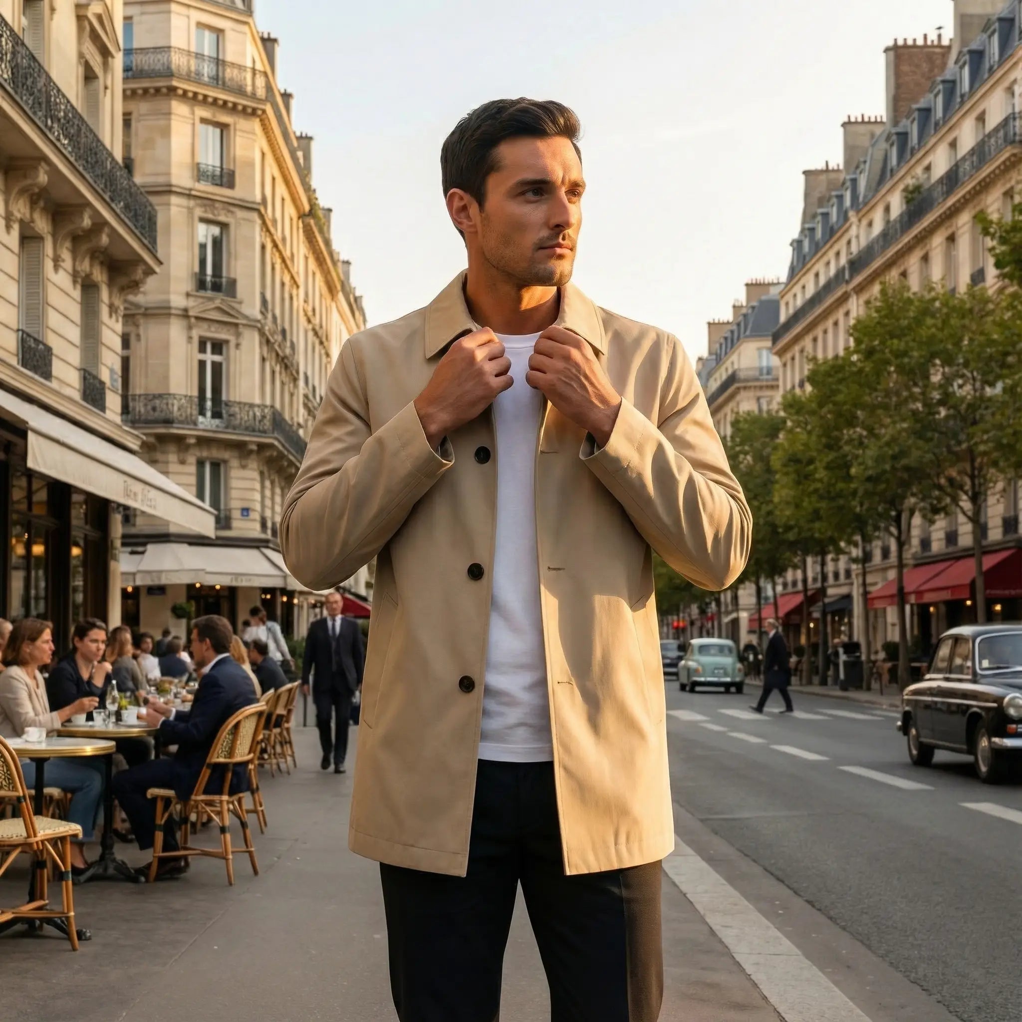 Riche | Trench coat homme mi-long – manteau formel léger