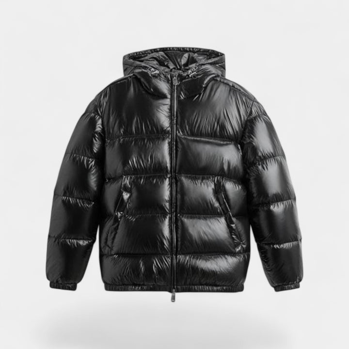 Riche | Doudoune homme à capuche en duvet – chaude, moderne, silhouette raffinée