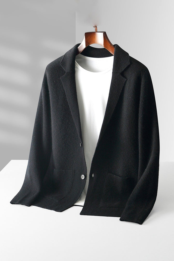 Herren-Strickjacke aus merzerisierter Baumwolle mit V-Ausschnitt – Lässiger, taillierter Schnitt