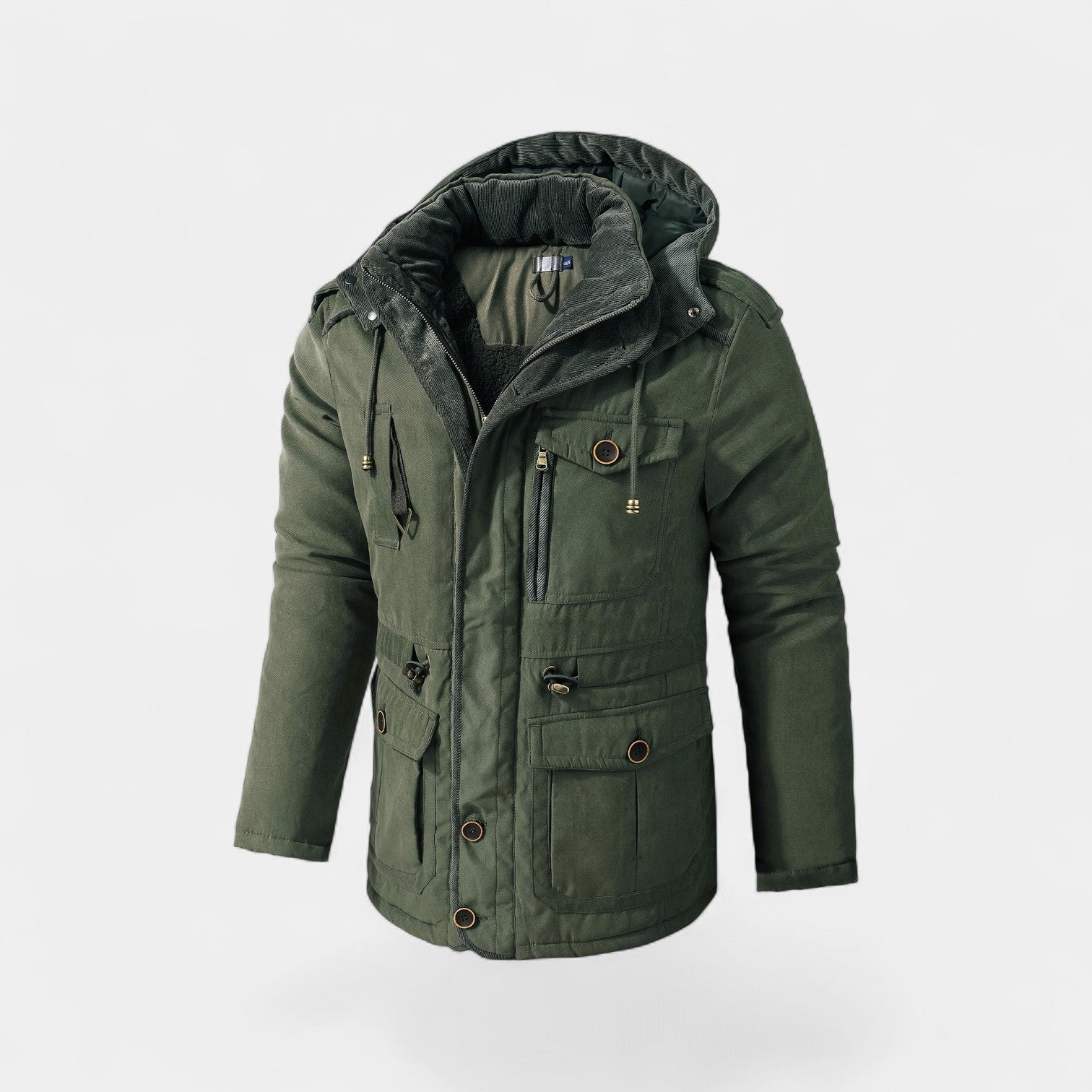 Riche | Parka Homme en Coton – Mi-Longue à Capuche Matelassée