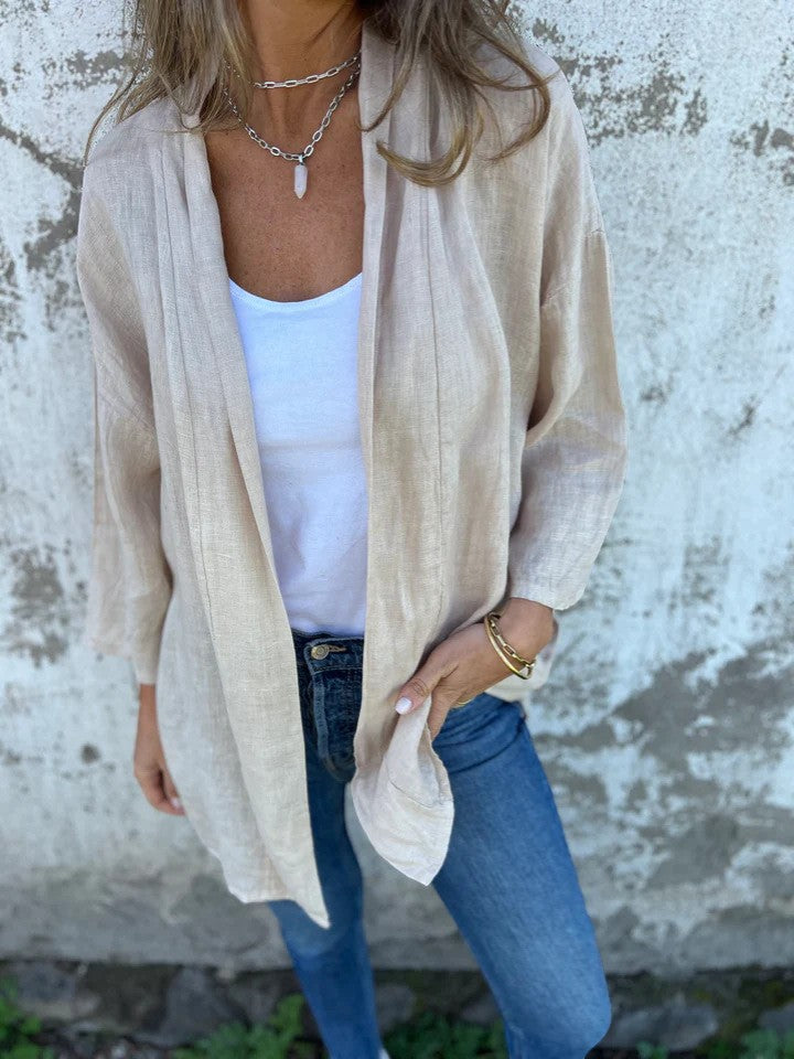 Cardigan Femme Tissu Léger – Cardigan Ouvert Coupe Ample