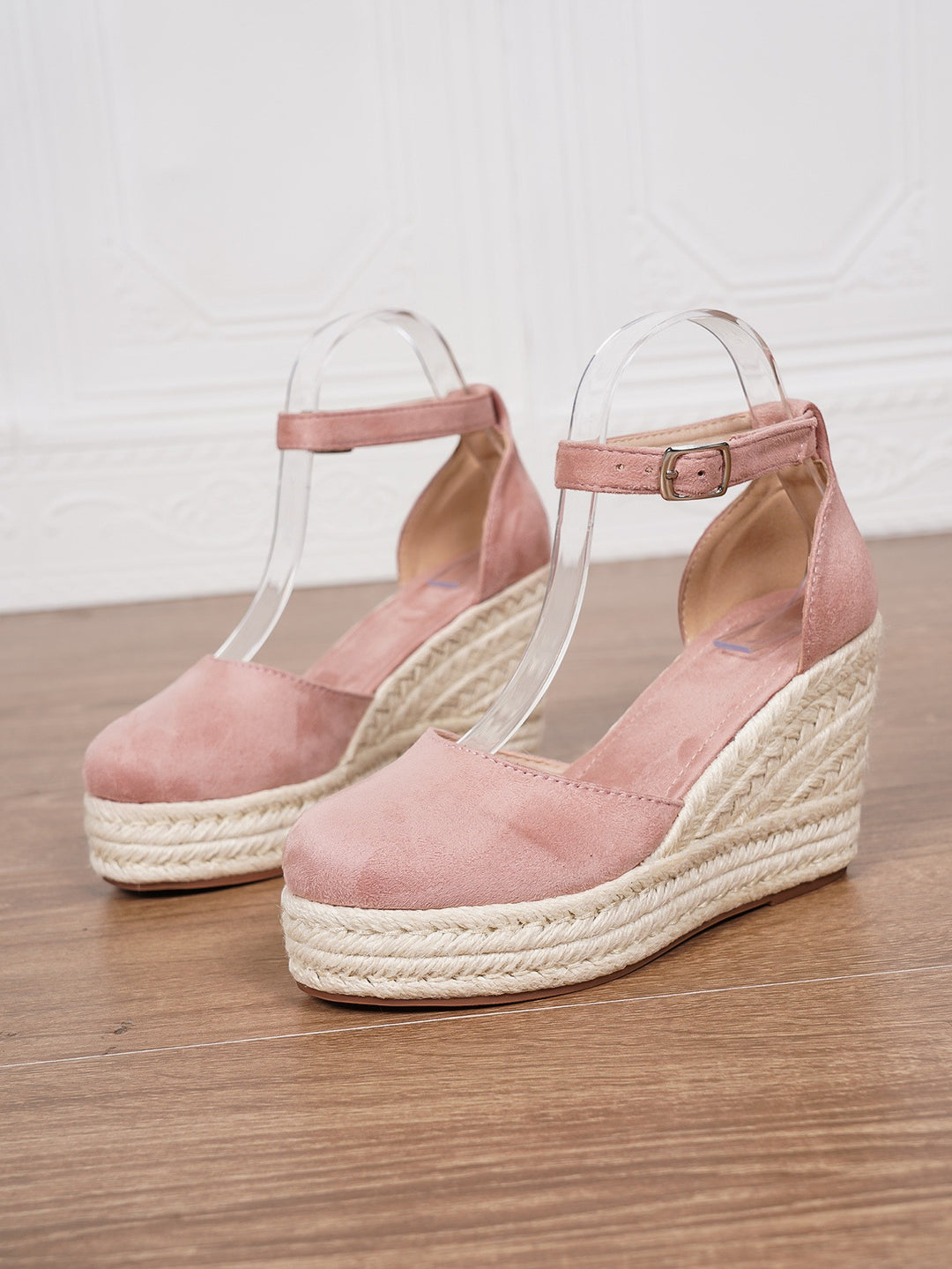 Sandales plateforme femme en suède – Bride cheville