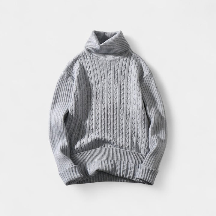Riche | Pull col roulé homme en – élégance torsadée