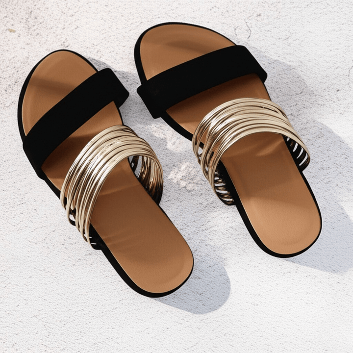 Women's Slide Sandals – Flat, Easy to Slip On, Open-Toe Style