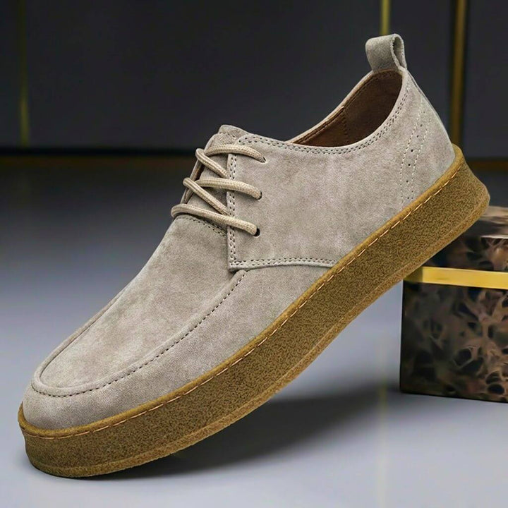 Chaussures casual homme en cuir suédé à lacets – Coupe régulière basse