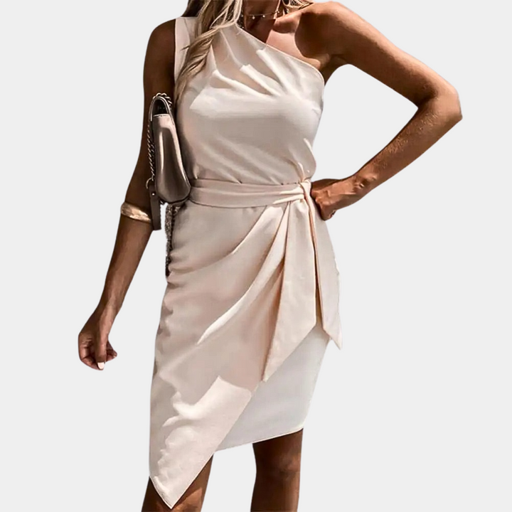 Asymmetrisches Mini-Wickelkleid für Damen – Taillierter Schnitt