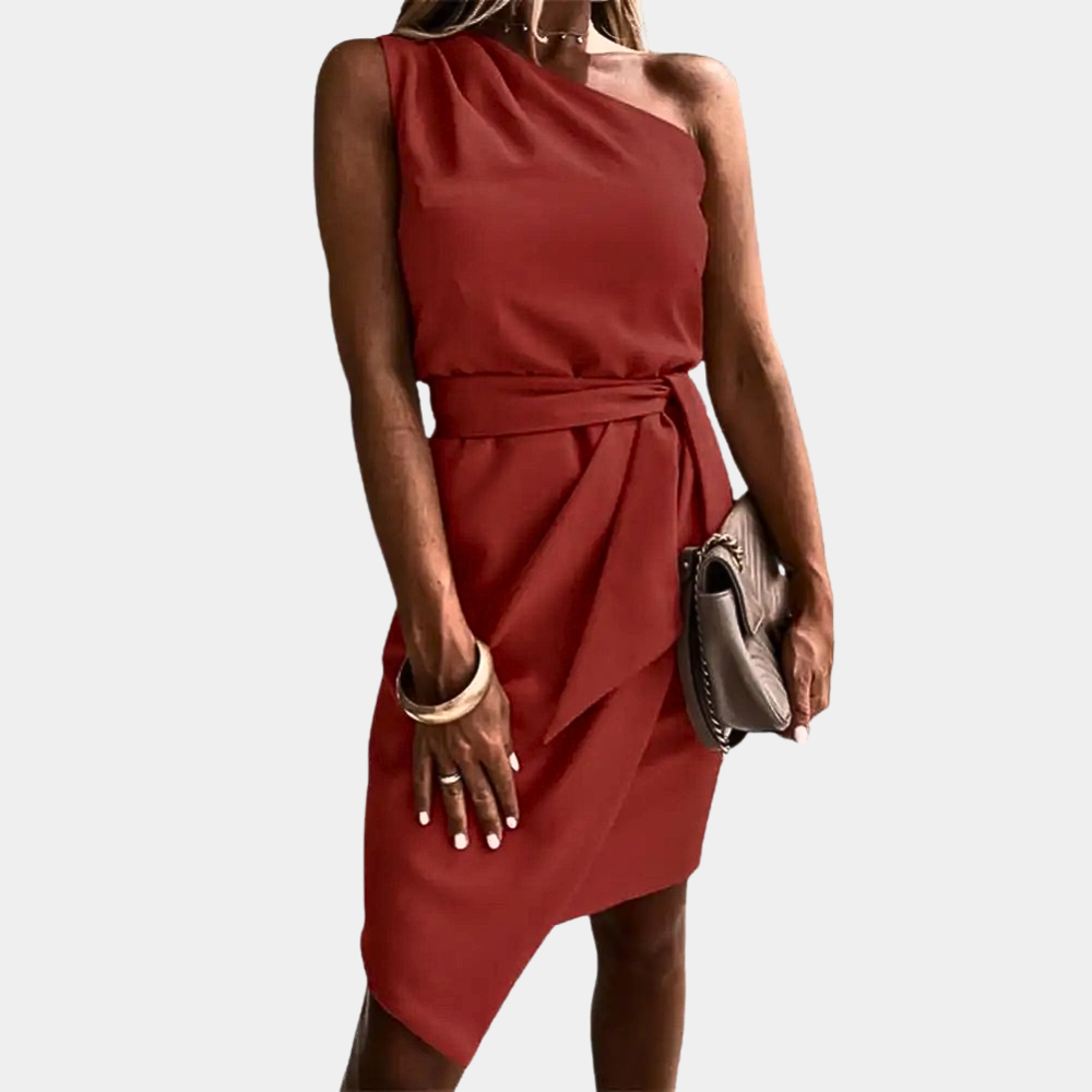 Asymmetrisches Mini-Wickelkleid für Damen – Taillierter Schnitt