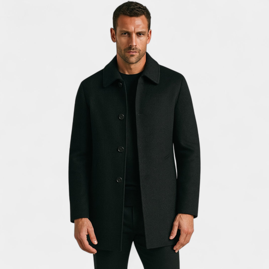 Manteau Homme en Laine à Col à Revers – Coupe Structurée Ajustée