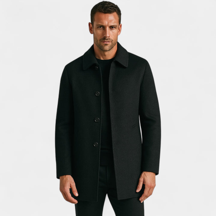 Manteau Homme en Laine à Col à Revers – Coupe Structurée Ajustée